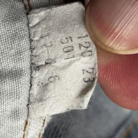 Vintage Levis Single Stitch Redline Selvedge #6 Button 70s 32x32 Distressed - Picture 9 of 14